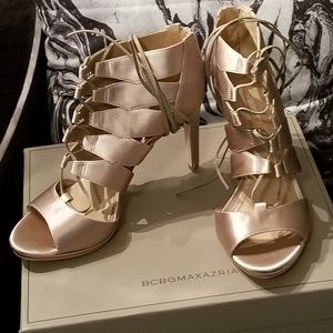 High Heeled Satin Sandals